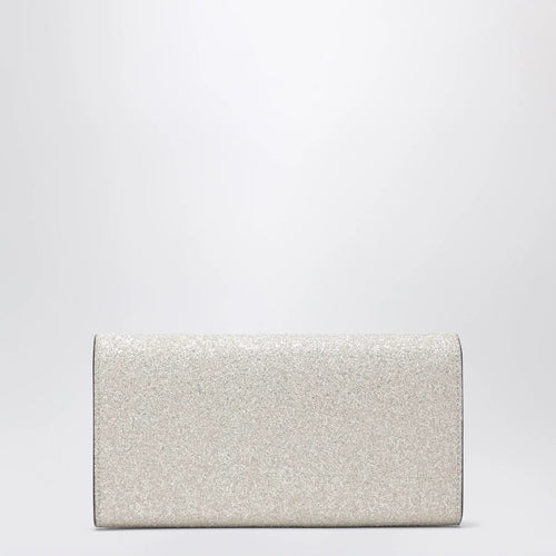 Jimmy Choo Emmie Pouch With Light Gold Micro-Glitter