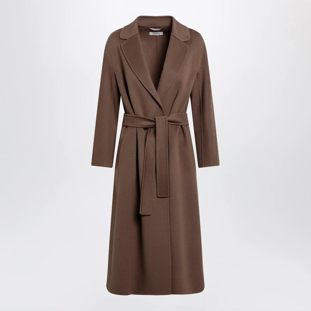 S Max Mara Brown midi coat in wool drap