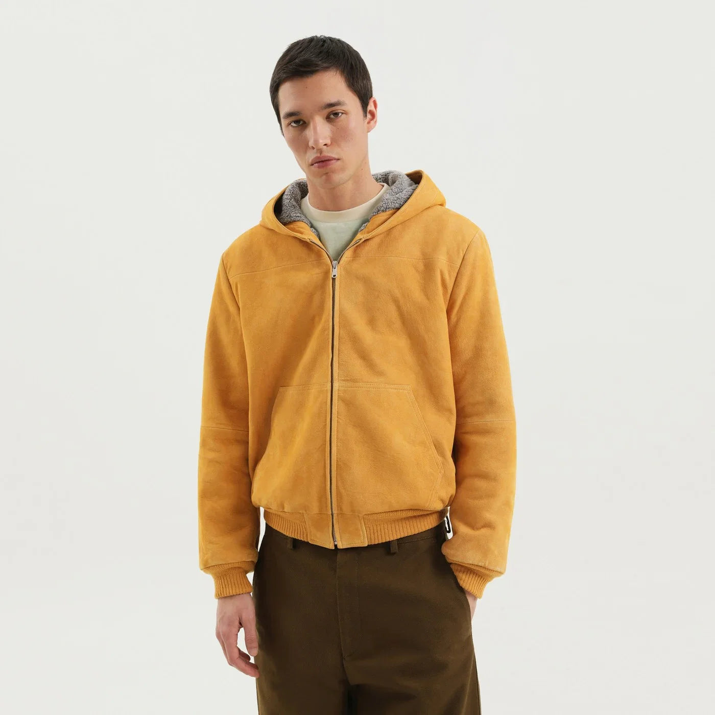 1989 STUDIO Yellow suede hoodie