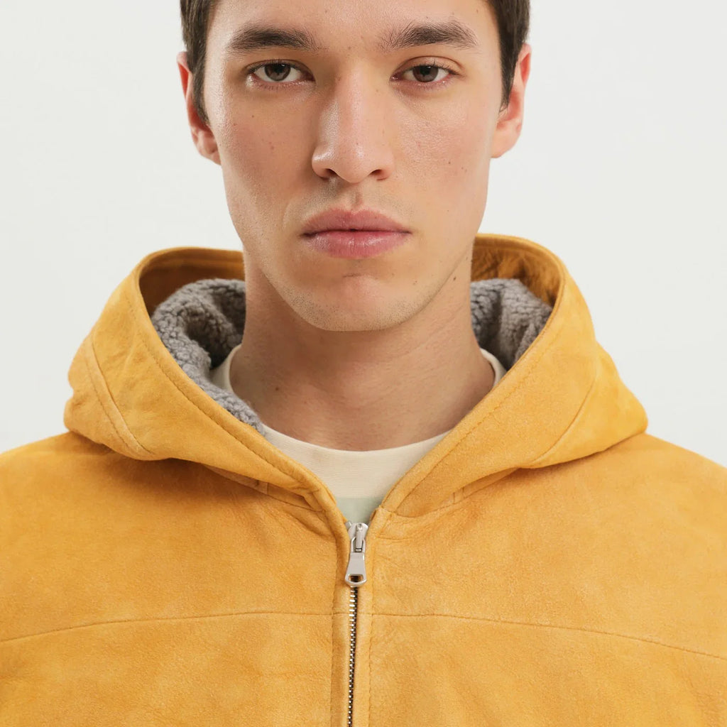 1989 STUDIO Yellow suede hoodie