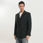 1989 STUDIO Dark green double-breasted blazer