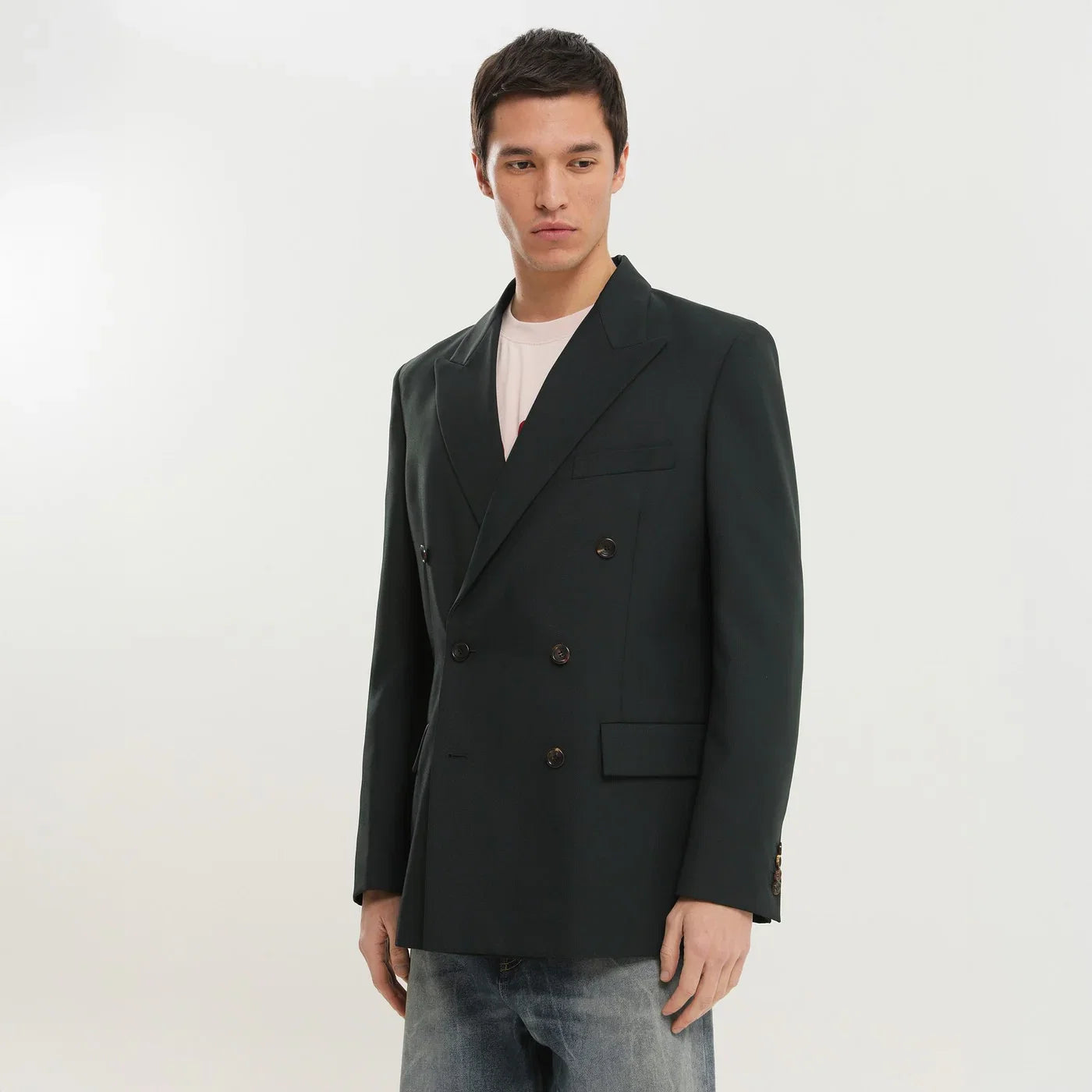 1989 STUDIO Dark green double-breasted blazer
