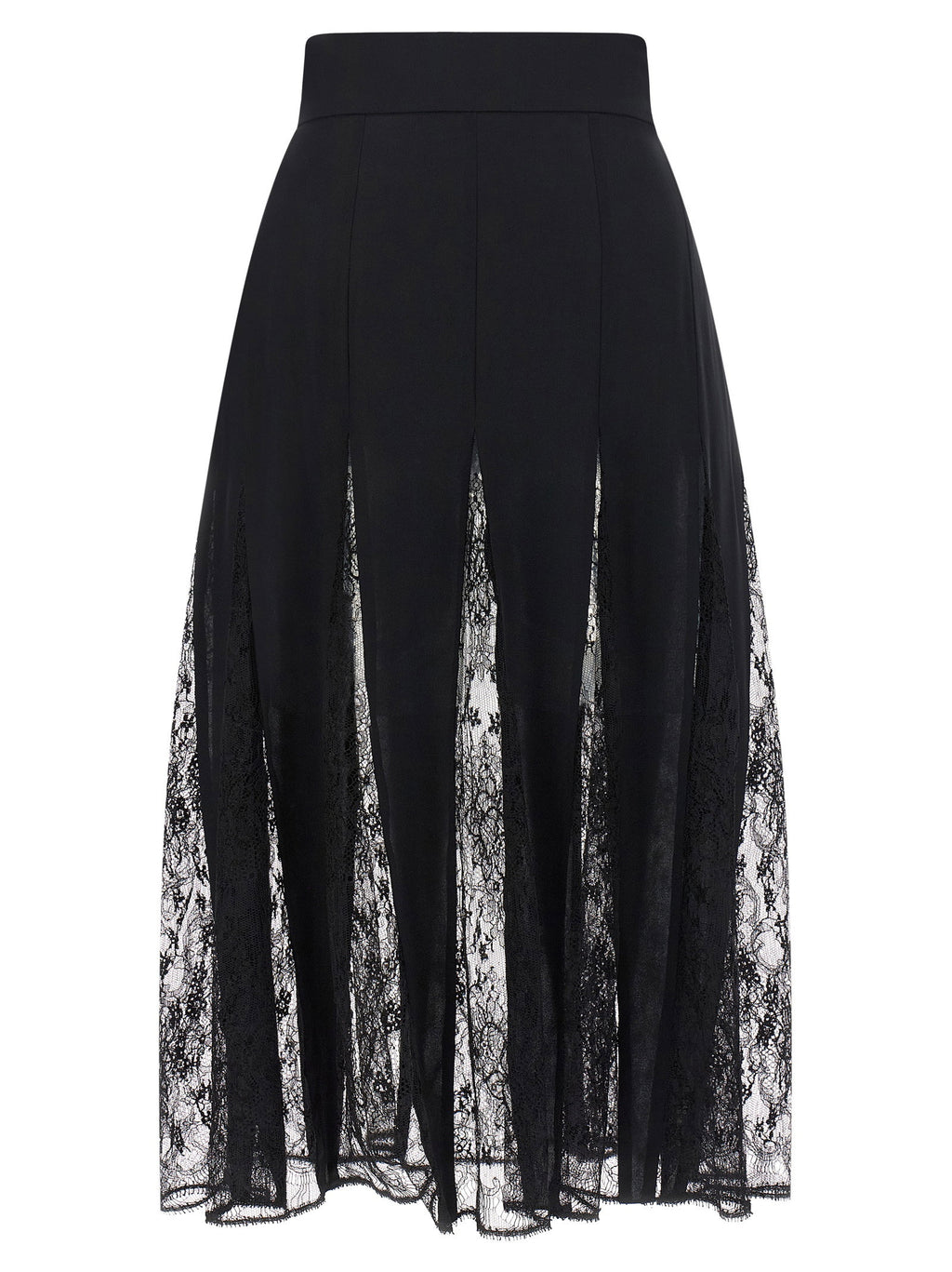 Dolce & Gabbana Charmeuse Skirt With Lace