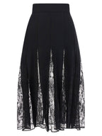 Dolce & Gabbana Charmeuse Skirt With Lace