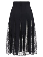 Dolce & Gabbana Charmeuse Skirt With Lace