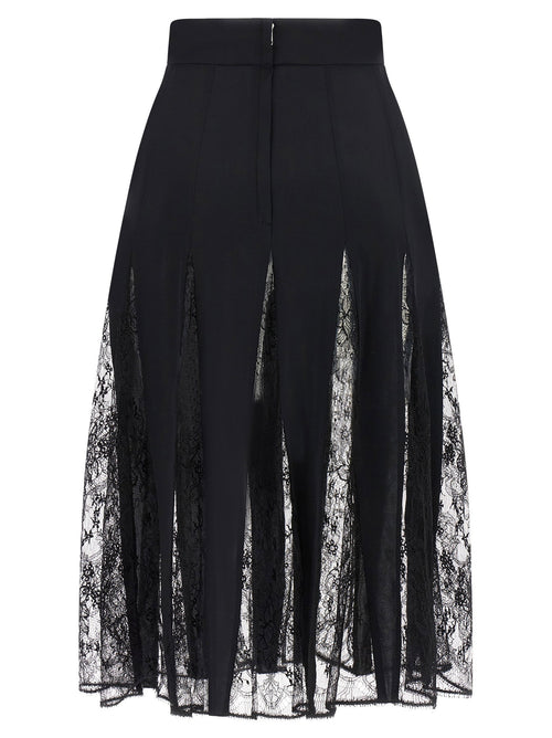 Dolce & Gabbana Charmeuse Skirt With Lace