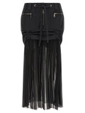 Dolce & Gabbana Twill And Chiffon Skirt