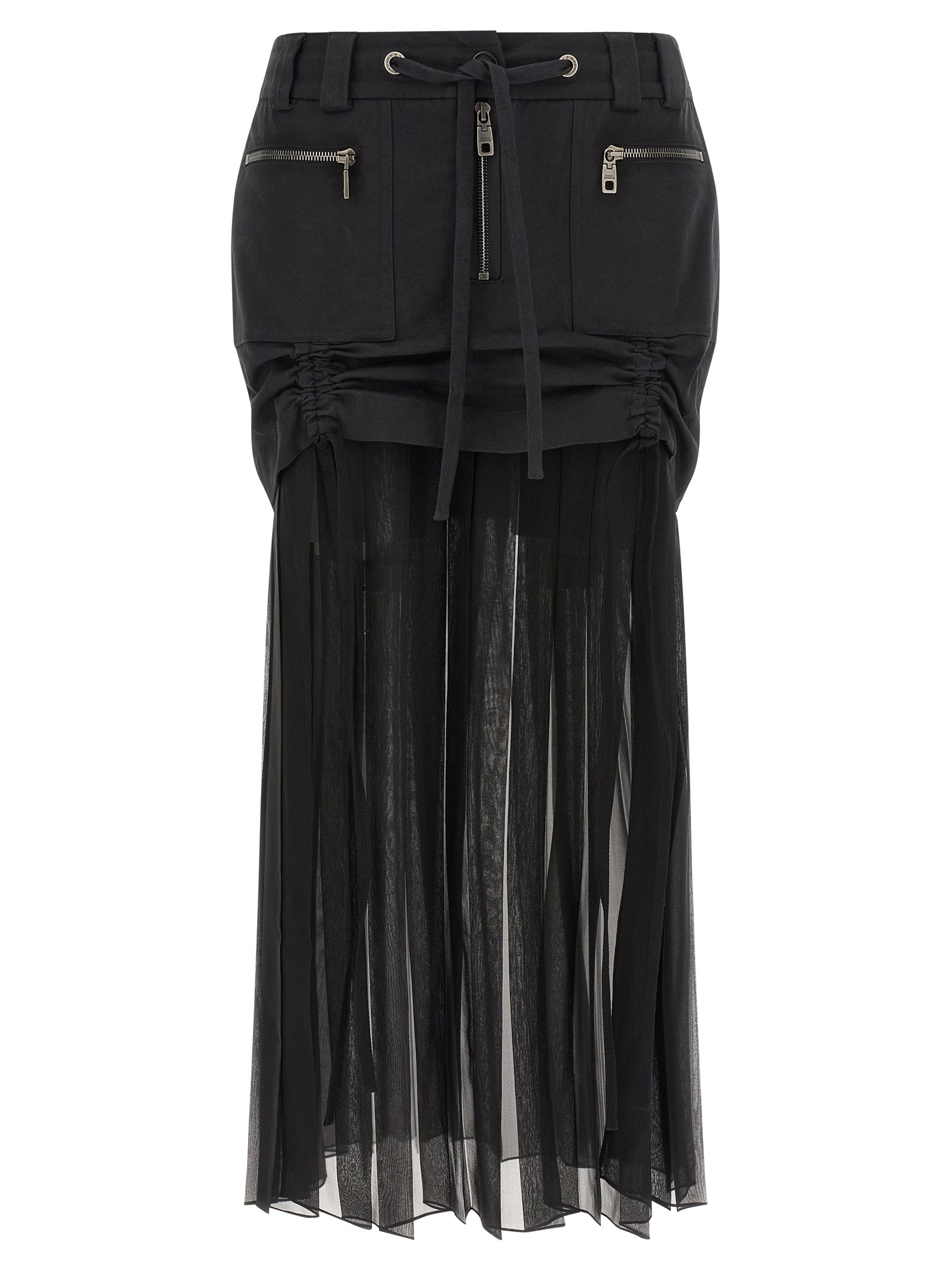 Dolce & Gabbana Twill And Chiffon Skirt