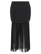Dolce & Gabbana Twill And Chiffon Skirt