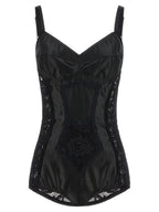 Dolce & Gabbana Satin And Lace Corsetry Bodysuit