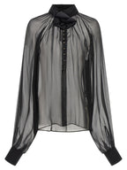 Dolce & Gabbana Chiffon Blouse With Flower