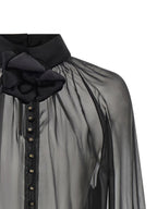 Dolce & Gabbana Chiffon Blouse With Flower