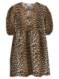 Ganni Leopard Poplin Dress