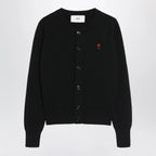 Ami Paris Ami De Coeur cardigan in black wool
