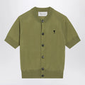Ami Paris Matcha green Ami De Coeur wool cardigan