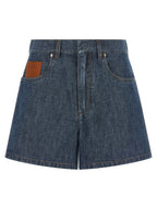Fendi Chambray Denim Shorts