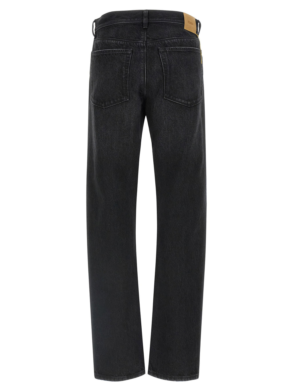 Fendi Yellow Stitching Jeans With Visible Thread