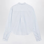Ami Paris Blue/White Striped Ami de Cœur Cropped Shirt