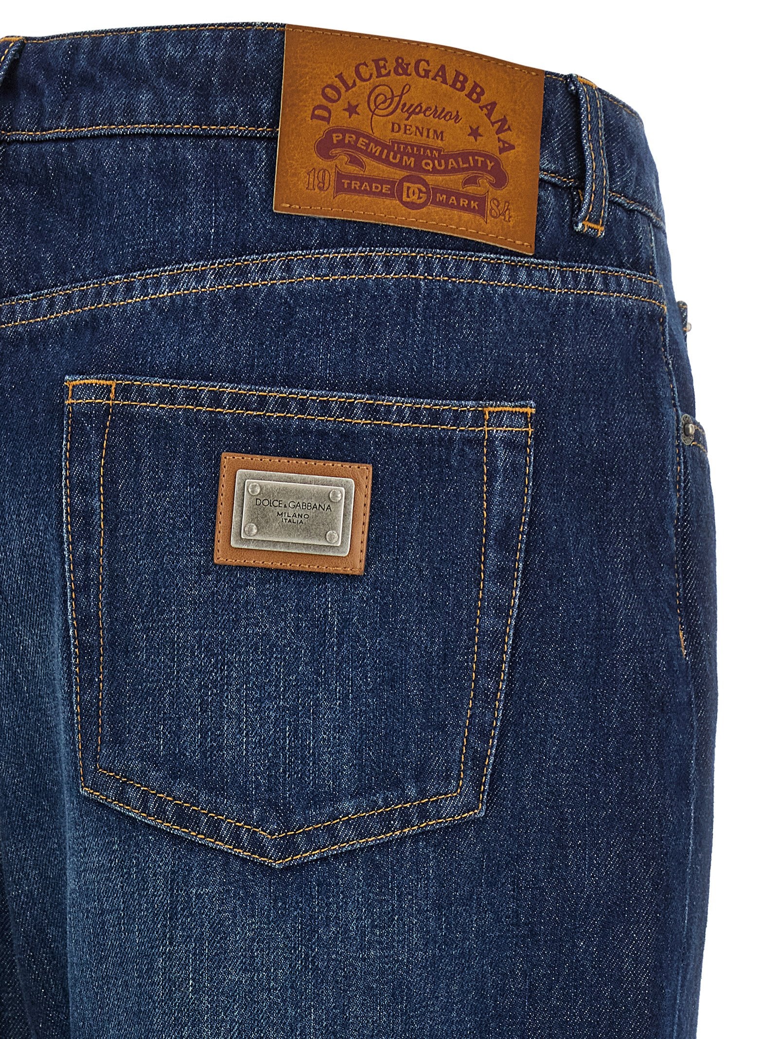 Dolce & Gabbana Stretched Pleated Trompe Loeil Jeans