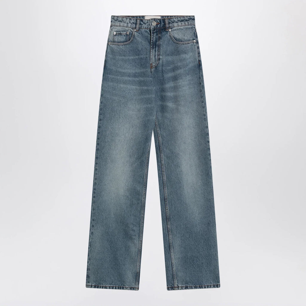 Ami Paris Wide-leg jeans in washed indigo denim