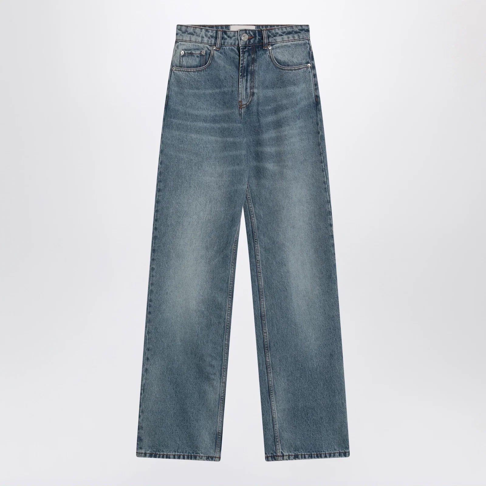 Ami Paris Wide-leg jeans in washed indigo denim