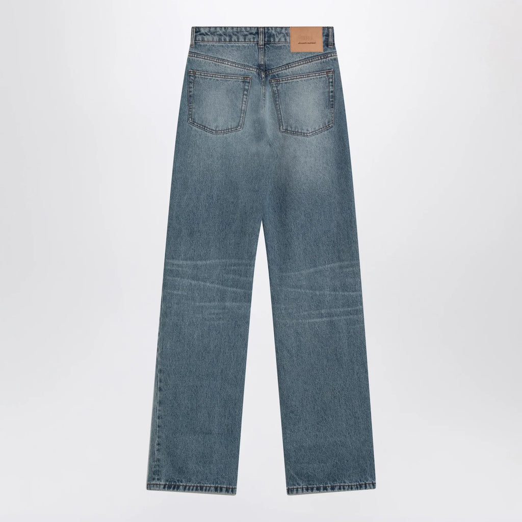 Ami Paris Wide-leg jeans in washed indigo denim