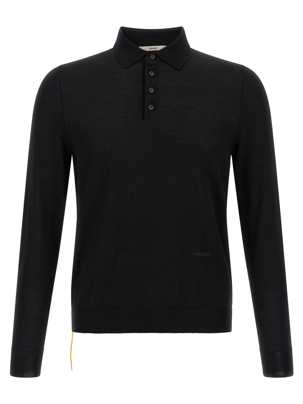 Fendi Yellow Stitching Polo Shirt With Visible Thread