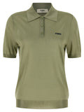 Fendi Shiny Viscose Polo Shirt