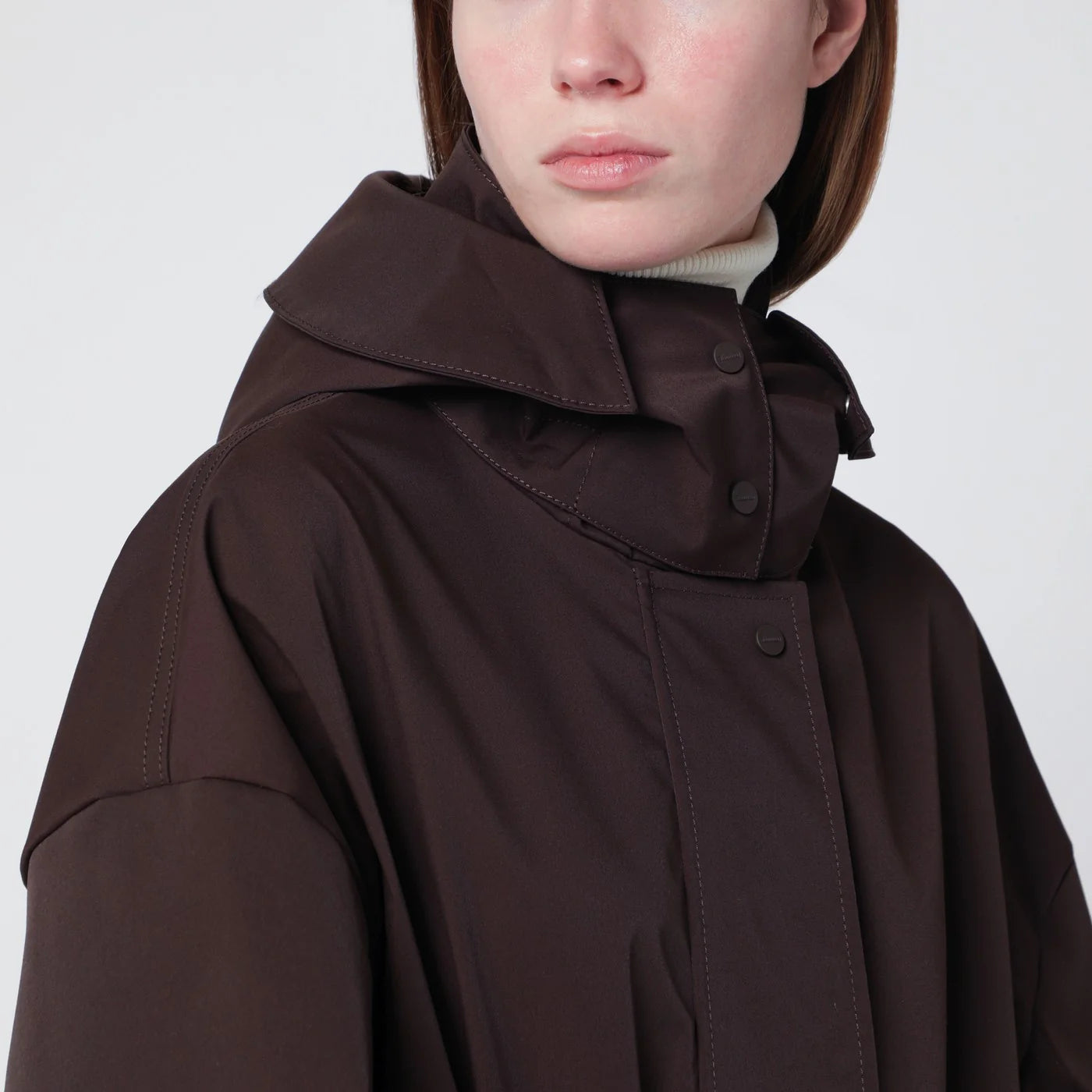 HERNO Short Laminar coffee-colored parka