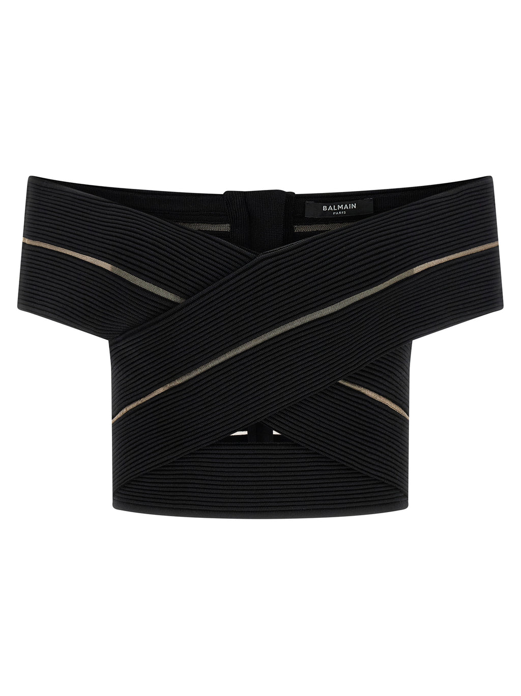 Balmain Off-the-shoulder Crop Top
