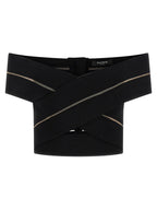 Balmain Off-the-shoulder Crop Top