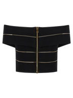 Balmain Off-the-shoulder Crop Top