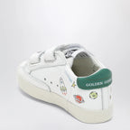 Golden Goose Old School sneakers in white leather with astronaut detail