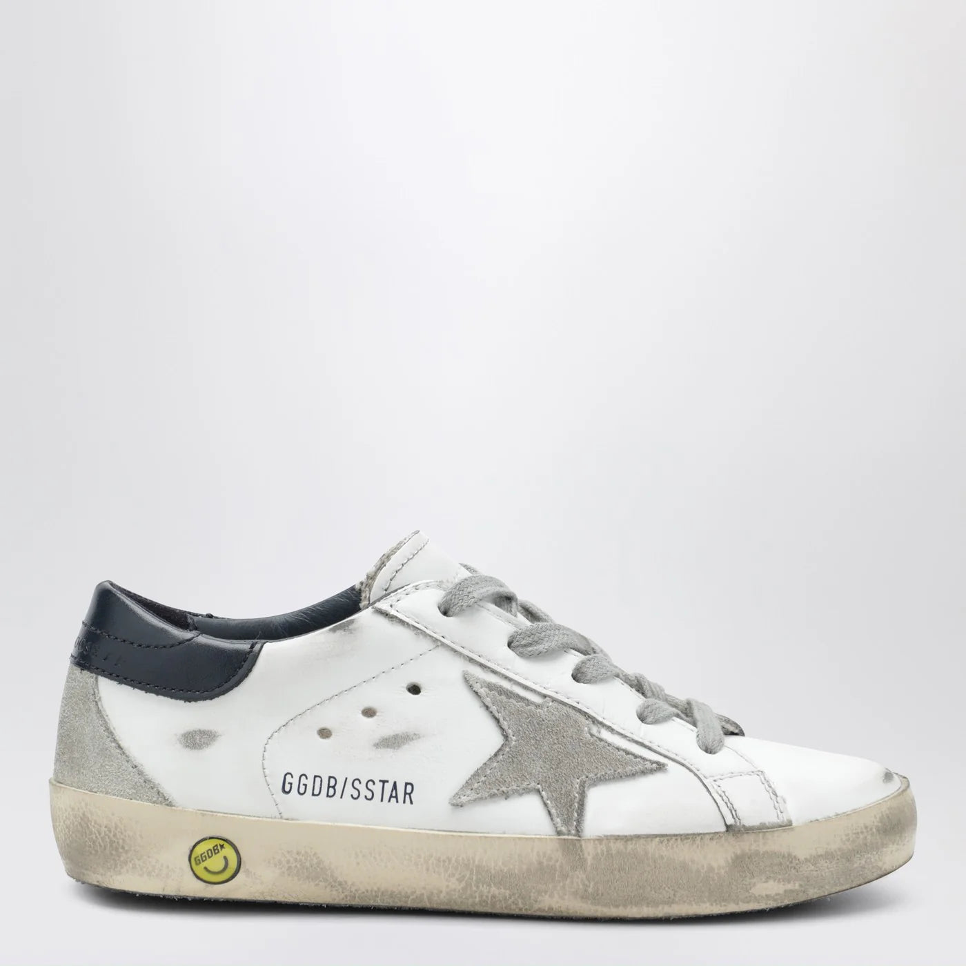 Golden Goose Super-star Sneakers in vintage white/navy blue