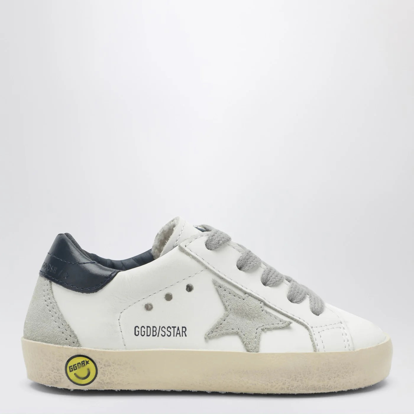 Golden Goose Super-star Sneakers in vintage white/navy blue