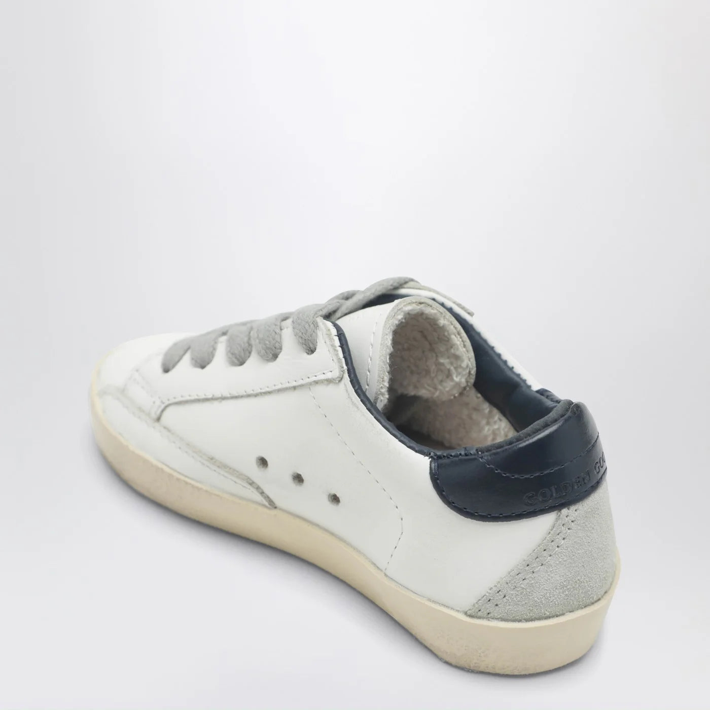 Golden Goose Super-star Sneakers in vintage white/navy blue