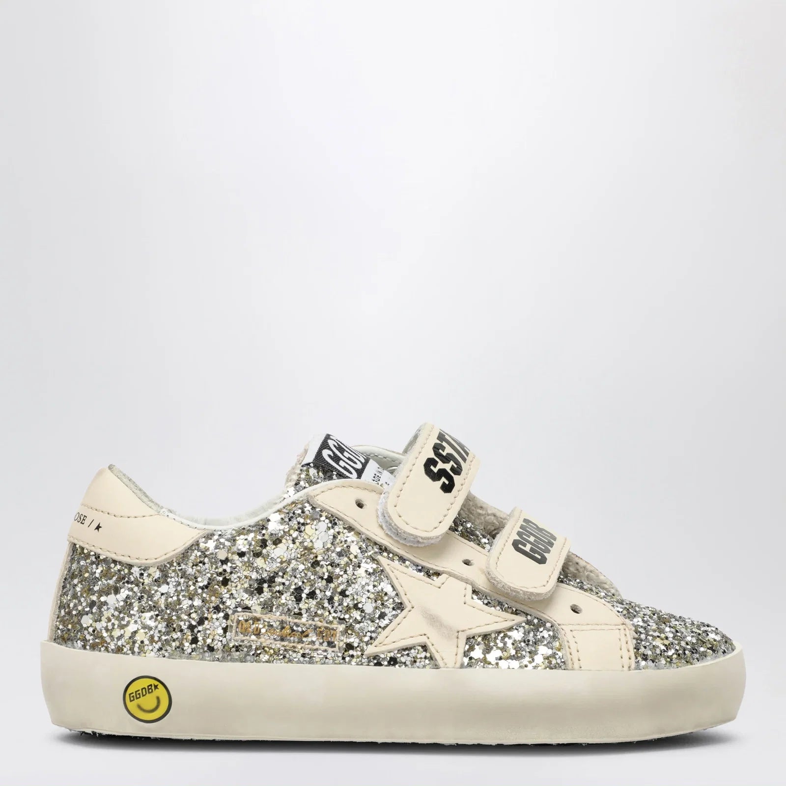 Golden Goose Old School Sneakers in platinum/cream glitter
