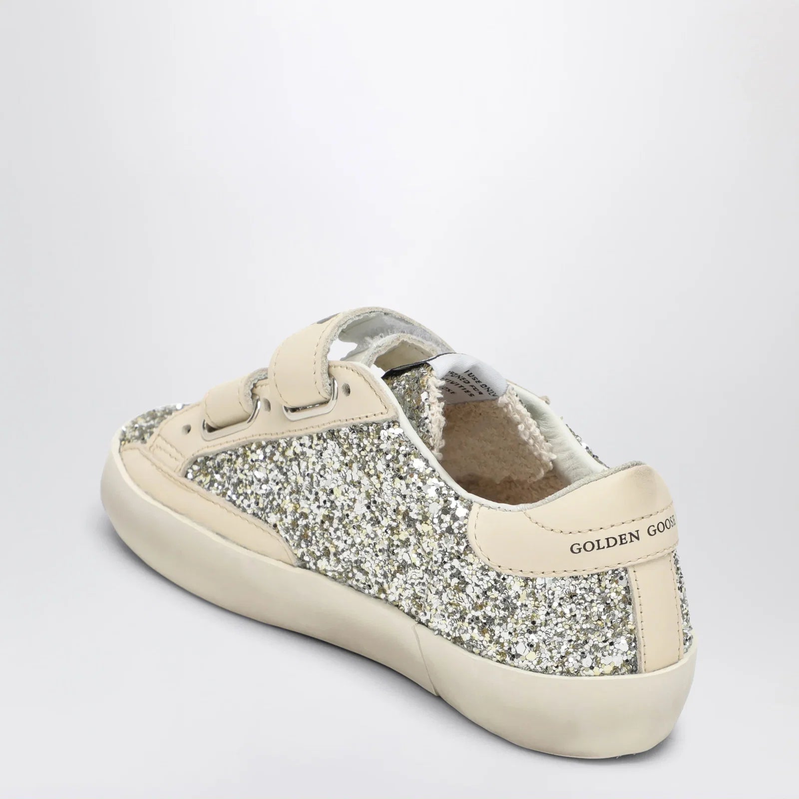 Golden Goose Old School Sneakers in platinum/cream glitter