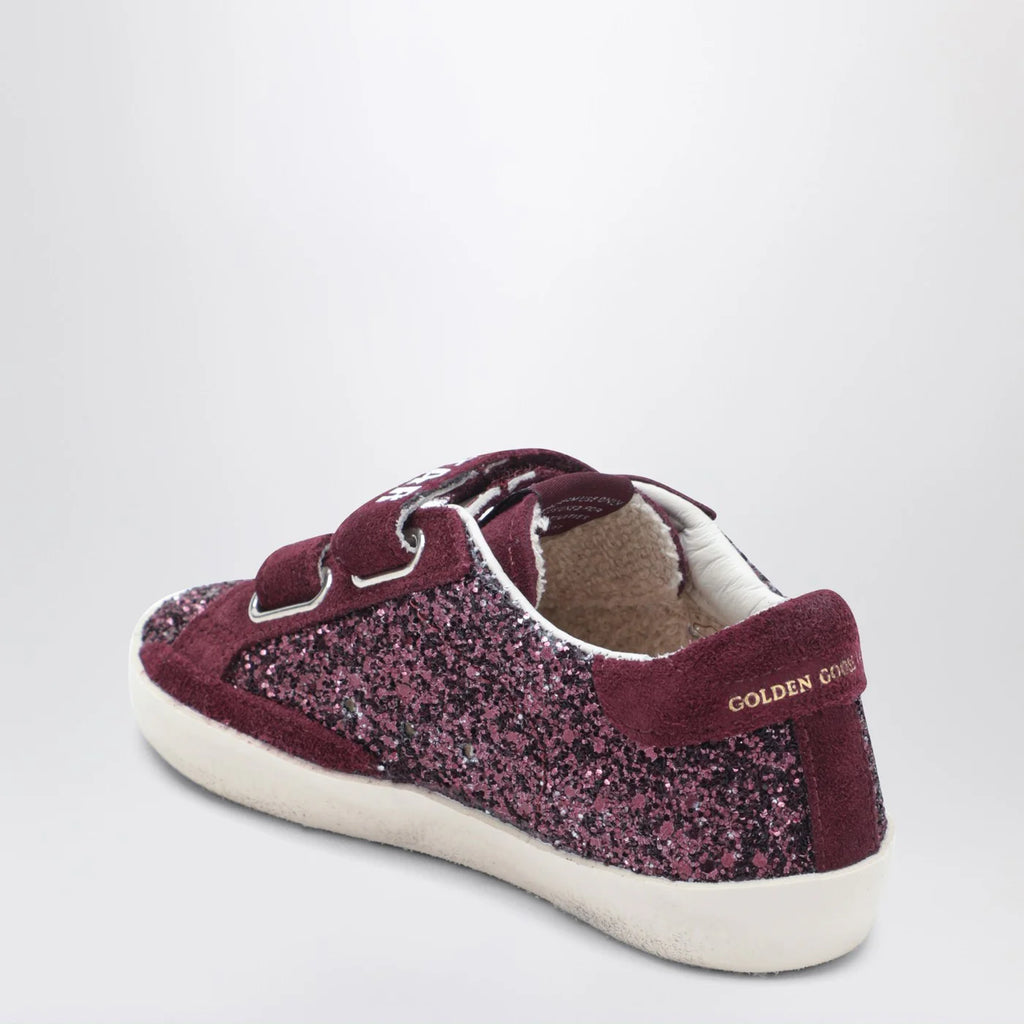 Golden Goose Old School Sneakers in burgundy glitter