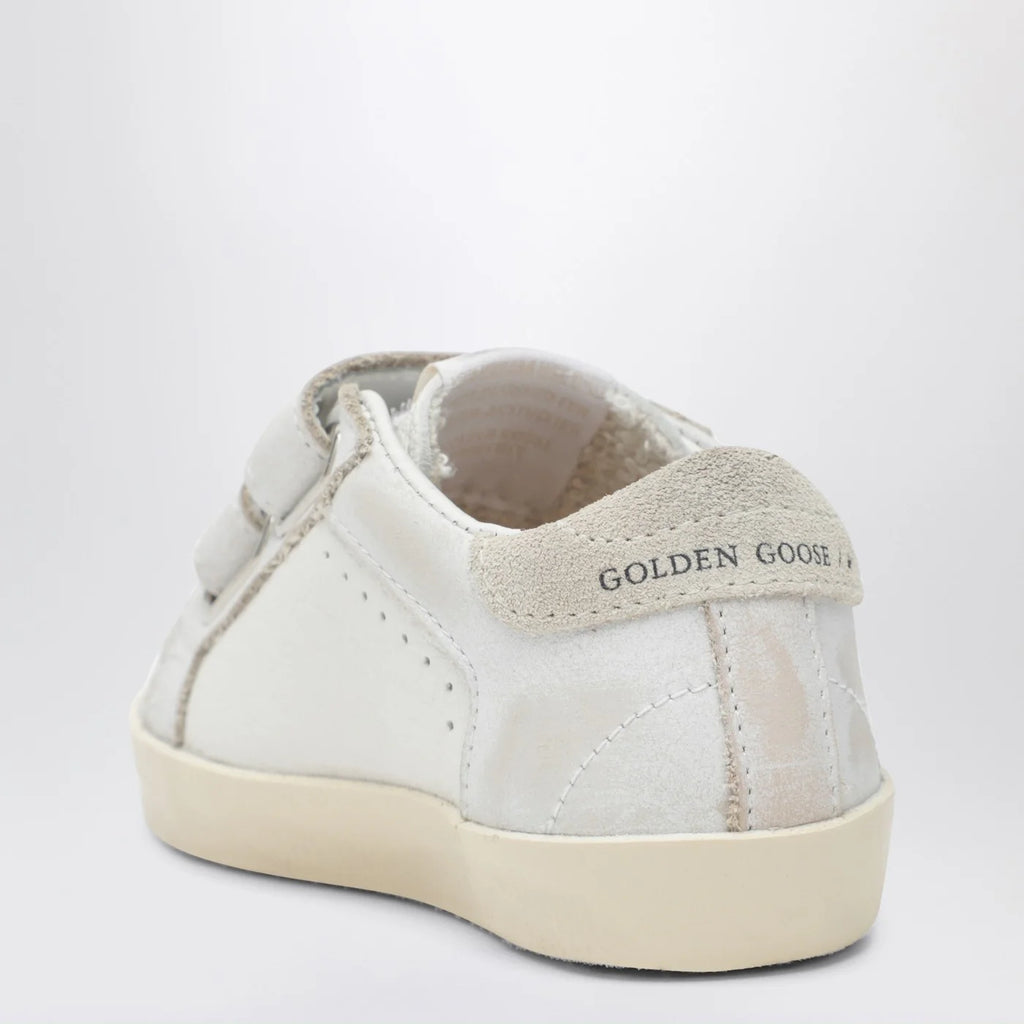Golden Goose Old School Sneakers in white with leopard-print star