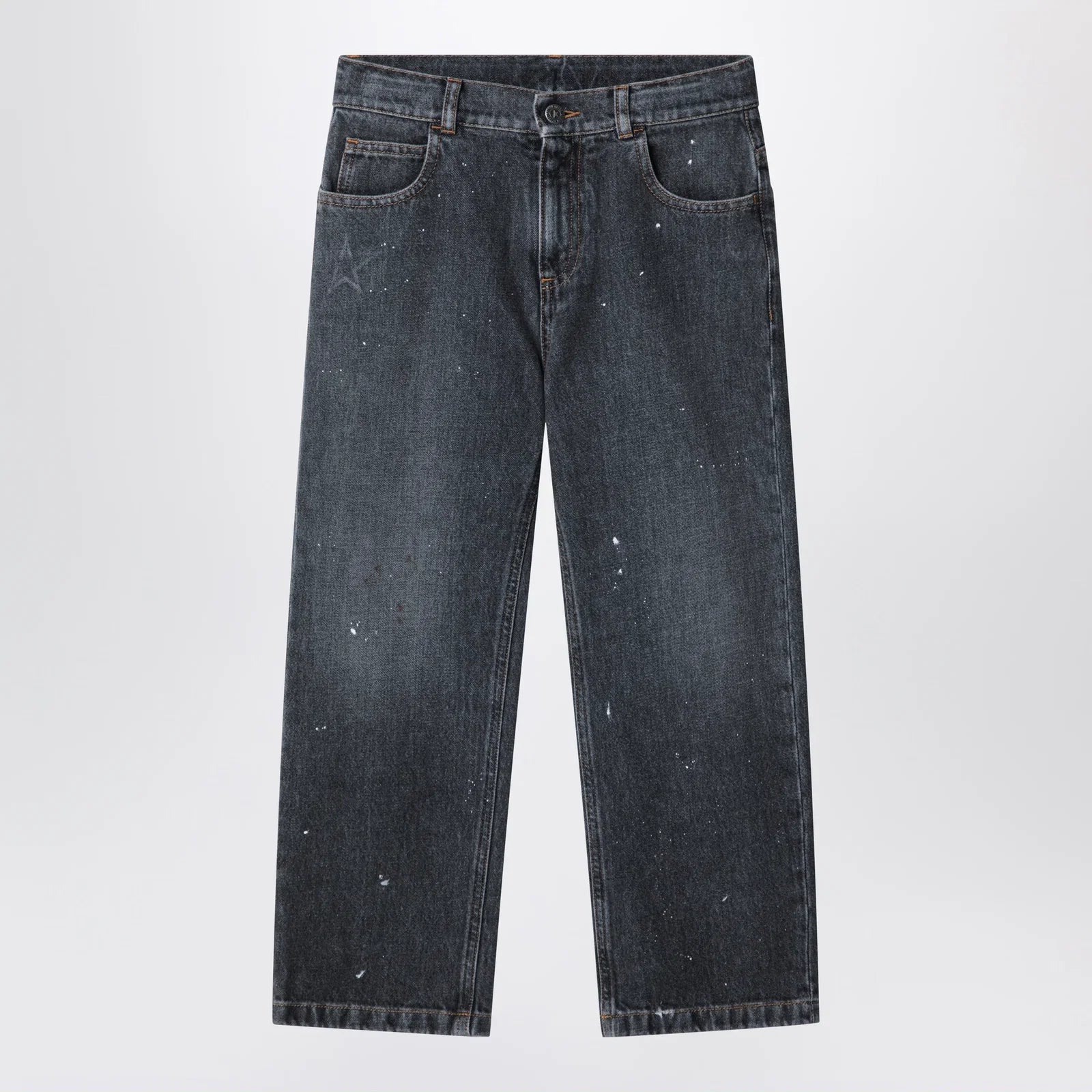 Golden Goose Black jeans in faded denim with splashes