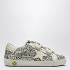Golden Goose Old School Sneakers in platinum/cream glitter