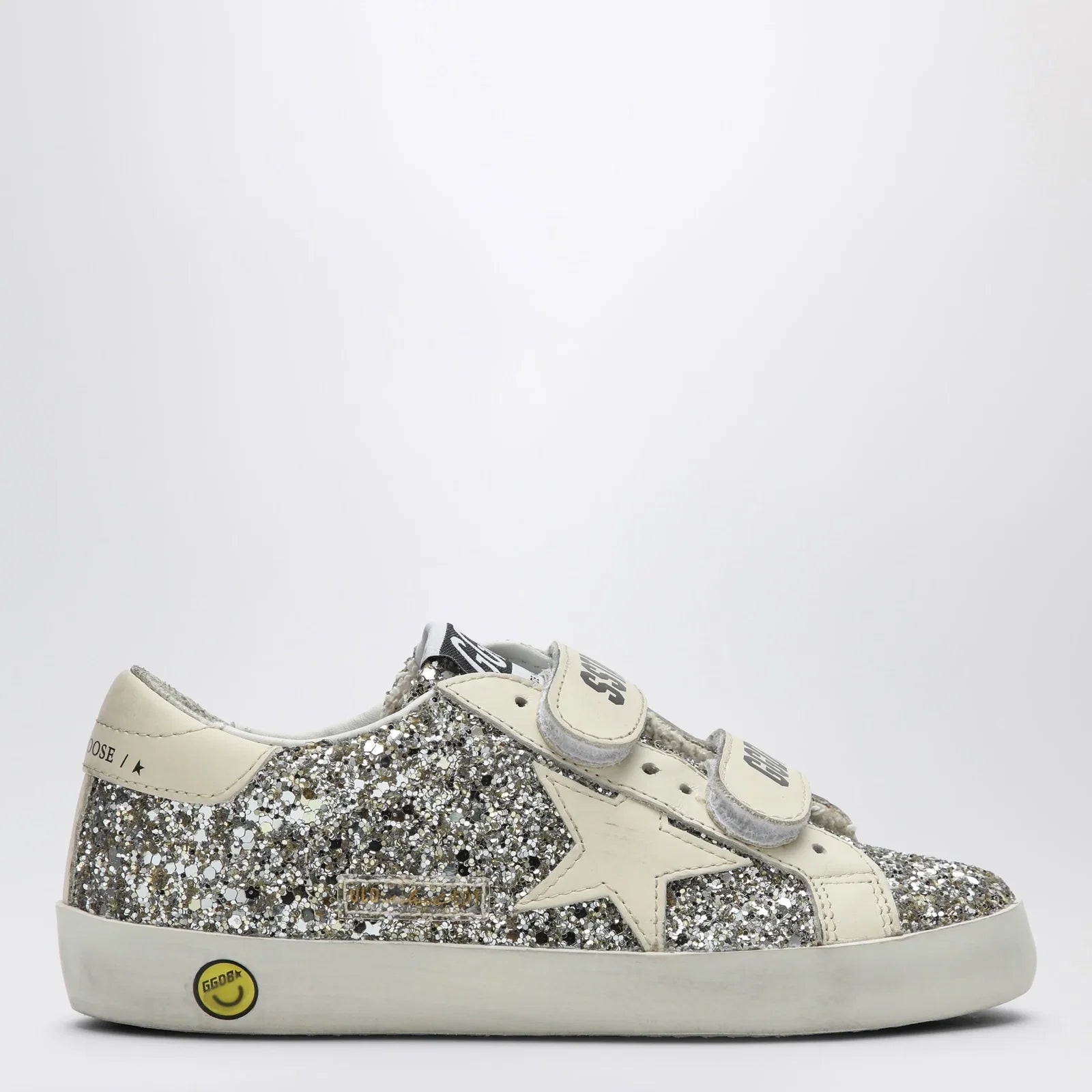 Golden Goose Old School Sneakers in platinum/cream glitter