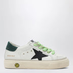 Golden Goose May sneakers in white/black/green leather