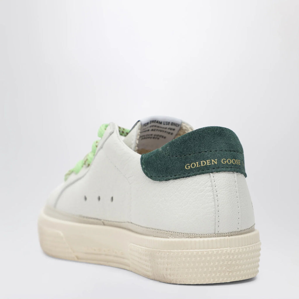 Golden Goose May sneakers in white/black/green leather