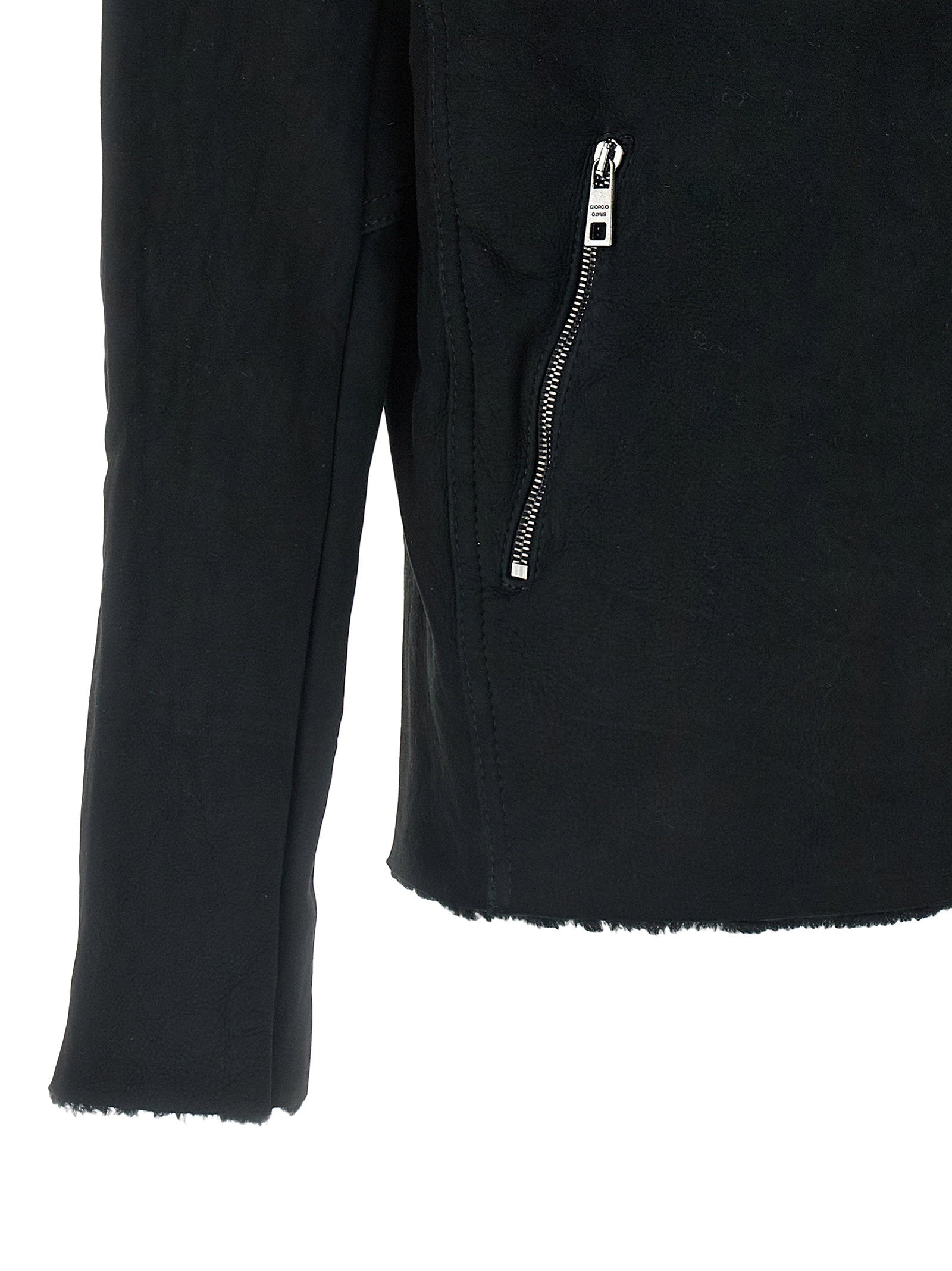 Giorgio Brato Velour Leather Hoodie