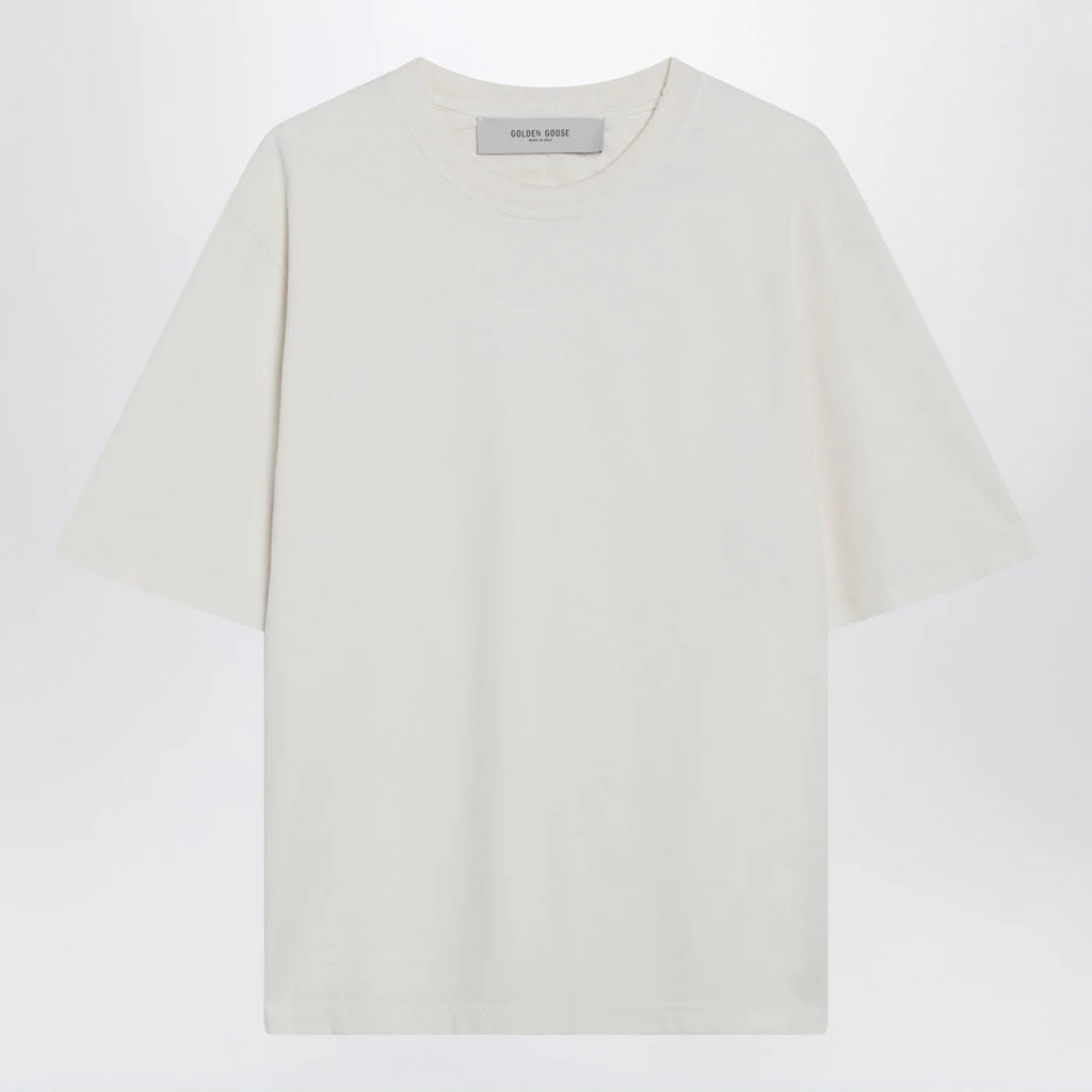 Golden Goose White T-shirt with reverse lettering logo on the back