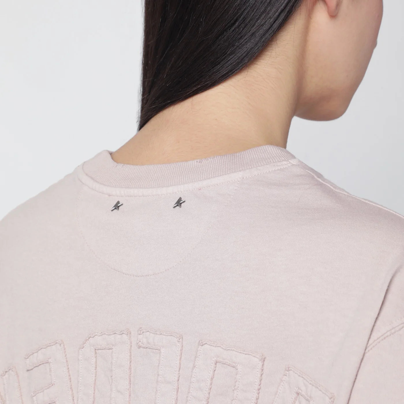 Golden Goose Pink T-shirt with reversed logo lettering on the back