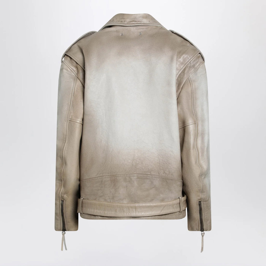 Golden Goose Beige leather Phoebe jacket