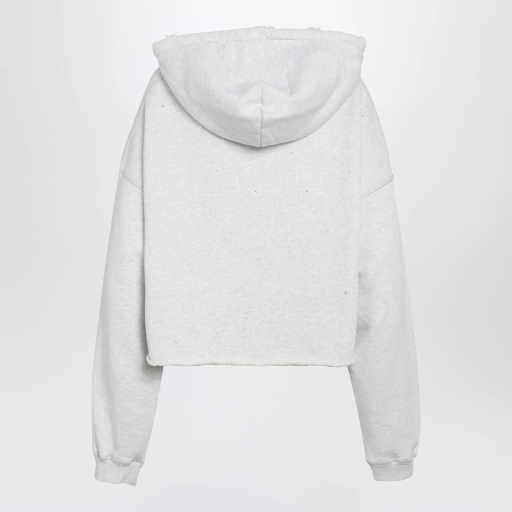 Golden Goose Star sweatshirt with crystal embroidery in grey cotton